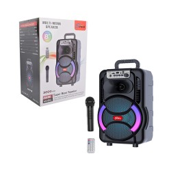 Coluna Sem Fio Portátil Sing-e ZQS8166 com Microfone e Controle Remoto Preto